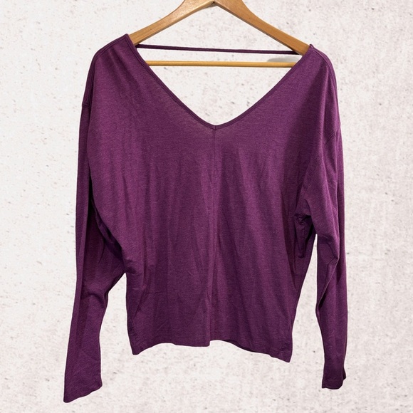 Prana Purple Long Sleeve Relaxed Blouse - Picture 1 of 4